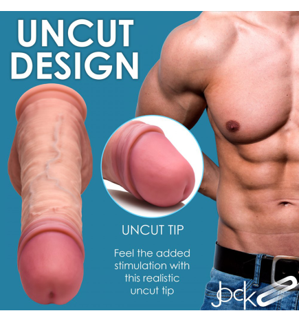 8.75 Inch Dual Density Uncut Dildo with Balls
