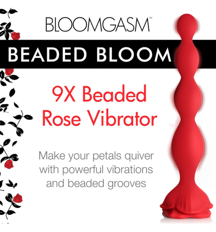 9X Beaded Bloom Silicone Rose Vibrator