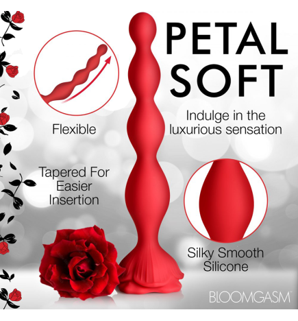 9X Beaded Bloom Silicone Rose Vibrator