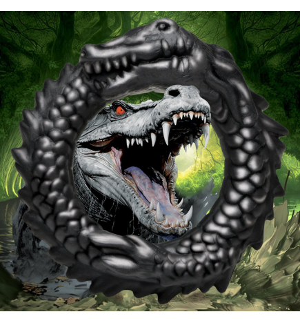 Black Caiman Silicone Cock Ring