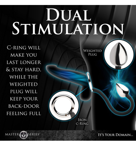 Tug and Plug Cock and Ball Ring with Anal Plug