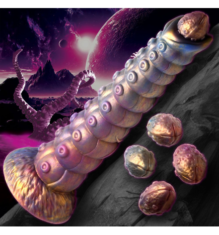 Deep Invader Tentacle Ovipositor Silicone Dildo with Eggs