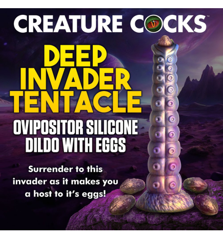 Deep Invader Tentacle Ovipositor Silicone Dildo with Eggs