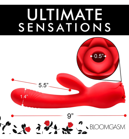 Blooming Bunny Sucking and Thrusting Silicone Rabbit Vibrator