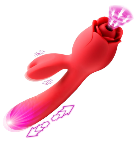 Blooming Bunny Sucking and Thrusting Silicone Rabbit Vibrator