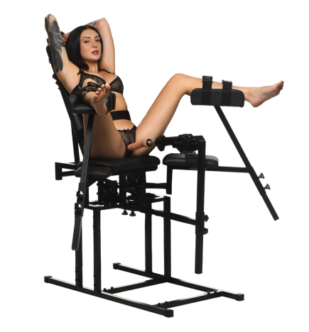 Leg Spreader Obedience Chair with Sex Machine