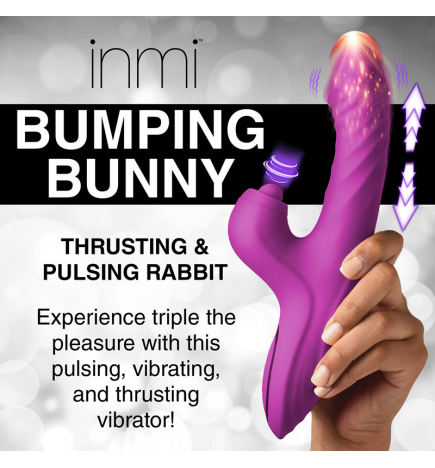 Bumping Bunny Thrusting & Pulsing Silicone Rabbit Vibrator