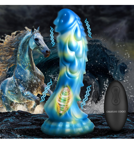 Sea Stallion Vibrating Silicone Dildo with Remote