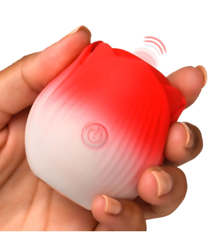 Pulsing Petals Throbbing Rose Clit Stimulator - Red
