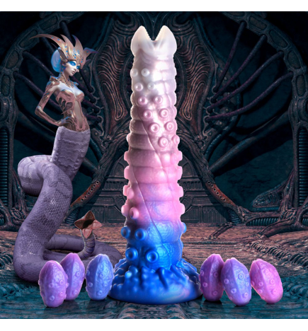 Tenta-Queen Ovipositor Silicone Dildo with Eggs