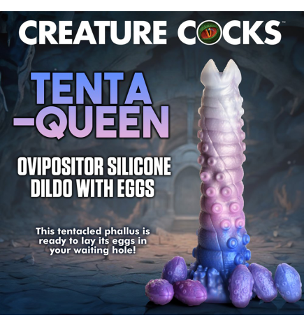 Tenta-Queen Ovipositor Silicone Dildo with Eggs