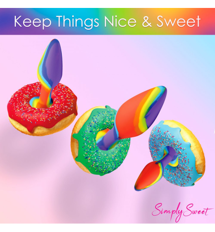 3 Piece Rainbow Silicone Butt Plug Set