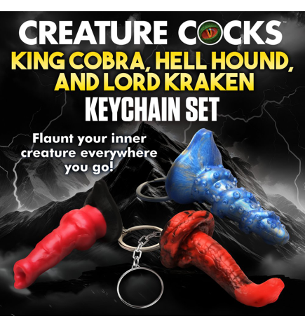 Hell-Hound, Lord Kraken, & King Cobra Silicone Keychain Set