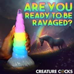 Uni-Glow Glow-In-The-Dark Rainbow Silicone Dildo