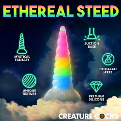 Uni-Glow Glow-In-The-Dark Rainbow Silicone Dildo