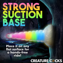 Uni-Glow Glow-In-The-Dark Rainbow Silicone Dildo