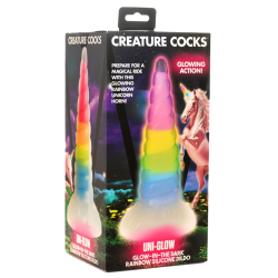 Uni-Glow Glow-In-The-Dark Rainbow Silicone Dildo