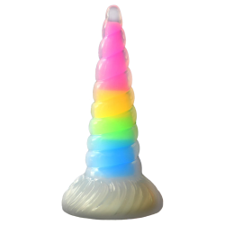 Uni-Glow Glow-In-The-Dark Rainbow Silicone Dildo