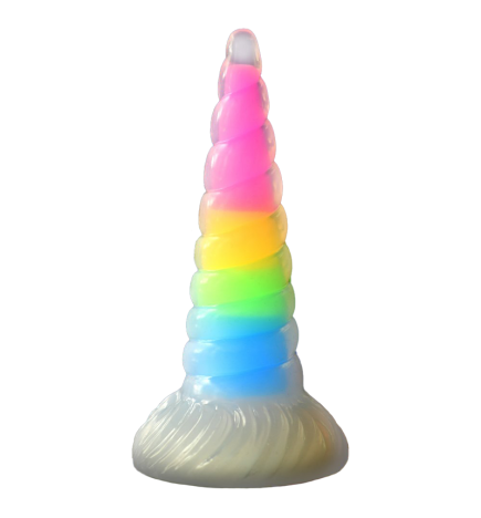 Uni-Glow Glow-In-The-Dark Rainbow Silicone Dildo