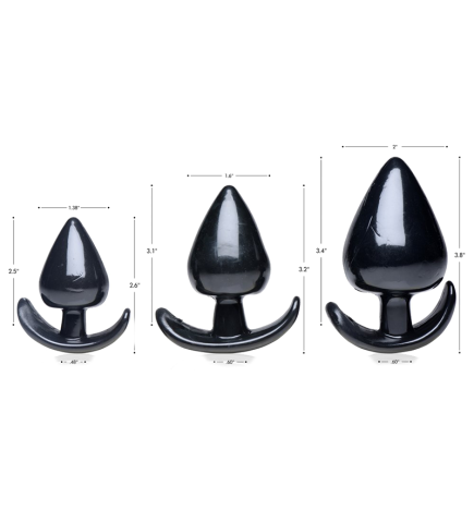 Triple Spades 3 Piece Anal Plug Set