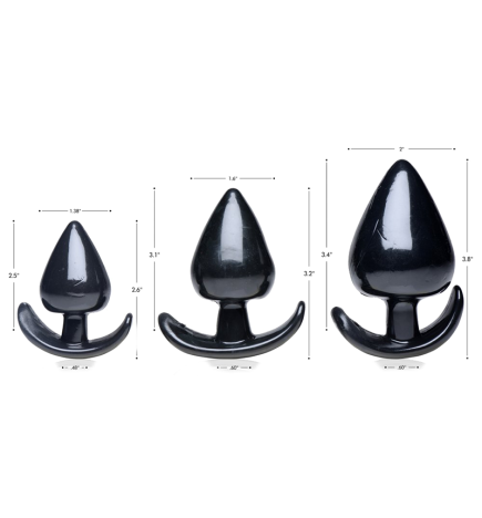 Triple Spades 3 Piece Anal Plug Set