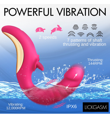 Tease and Please Thrusting and Licking Vibrator