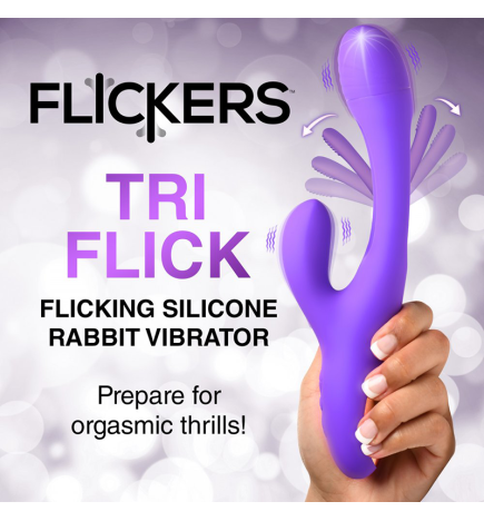 Tri Flick Silcione Flicking Rabbit Vibrator