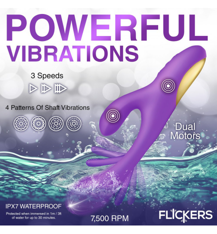 Tri Flick Silcione Flicking Rabbit Vibrator