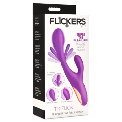 Tri Flick Silcione Flicking Rabbit Vibrator