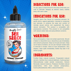 Naughty Jane's Sex Sauce Natural Lubricant - 8 & 16 oz