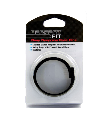Perfect Fit Neoprene Snap Cock Ring - Black
