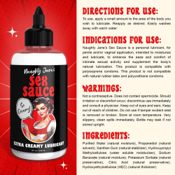Naughty Jane's Sex Sauce Extra Creamy - 8 & 16 oz.