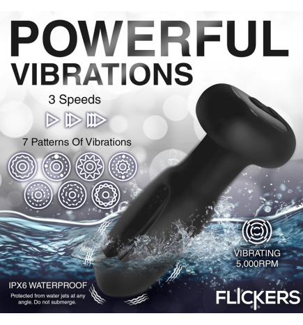 Bum Flick Vibrating and Flicking Silicone Butt Plug with Remote