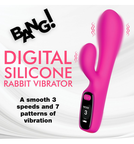 Silicone Rabbit Vibrator with Digital Display