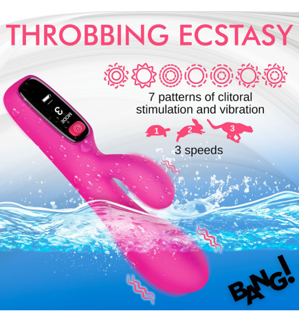 Silicone Rabbit Vibrator with Digital Display