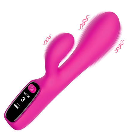 Silicone Rabbit Vibrator with Digital Display