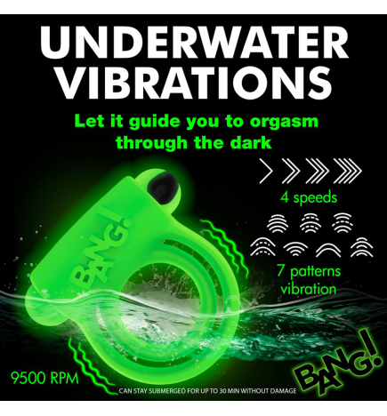 Glow-in-the-Dark Silicone Vibrating Cock Ring