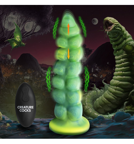 Squirmer Thrusting and Vibrating Silicone Dildo