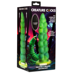 Squirmer Thrusting and Vibrating Silicone Dildo