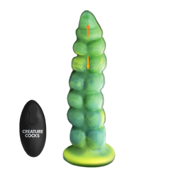 Squirmer Thrusting and Vibrating Silicone Dildo