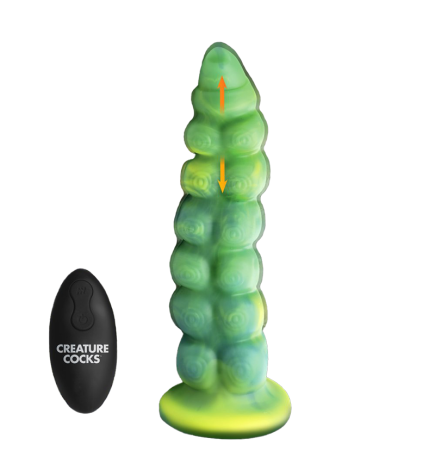 Squirmer Thrusting and Vibrating Silicone Dildo