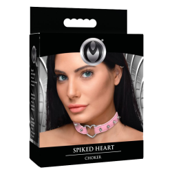Spiked Heart Choker - Pink