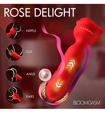 Rose Delight Silicone Thrusting Vibrator