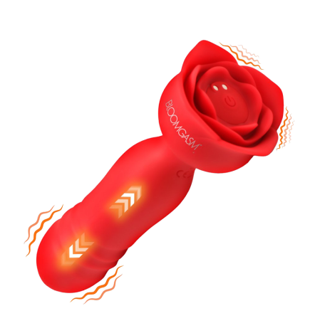 Rose Delight Silicone Thrusting Vibrator