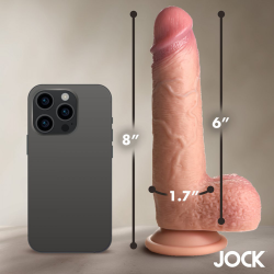 Real Skin Silicone Dildo with Balls 8 Inch - Medium
