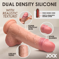 Real Skin Silicone Dildo with Balls 9 Inch - Medium