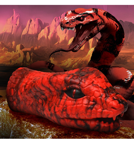 Serpentine Stroker Silicone Masturbator - Red