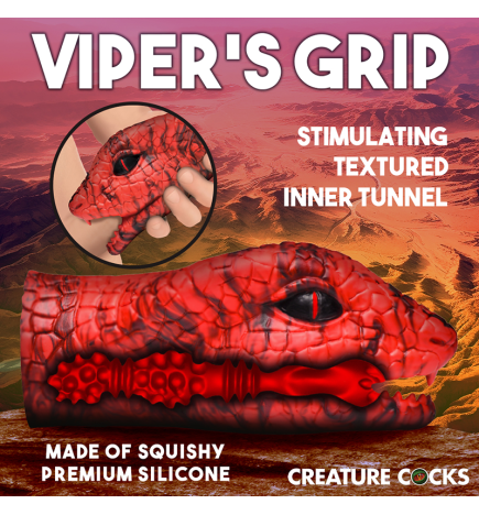 Serpentine Stroker Silicone Masturbator - Red