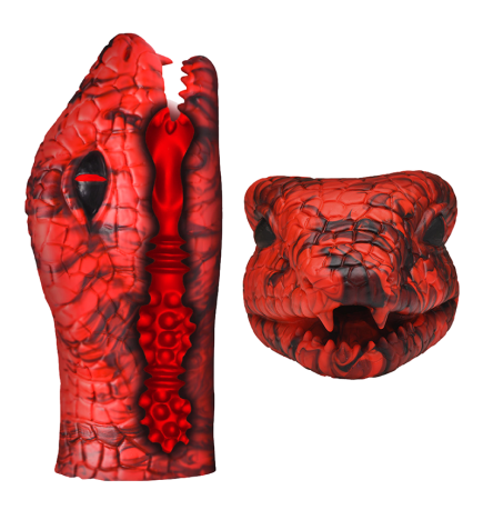 Serpentine Stroker Silicone Masturbator - Red