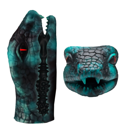 Serpentine Stroker Silicone Masturbator - Green